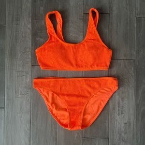 Neon orange 2 piece bikini set